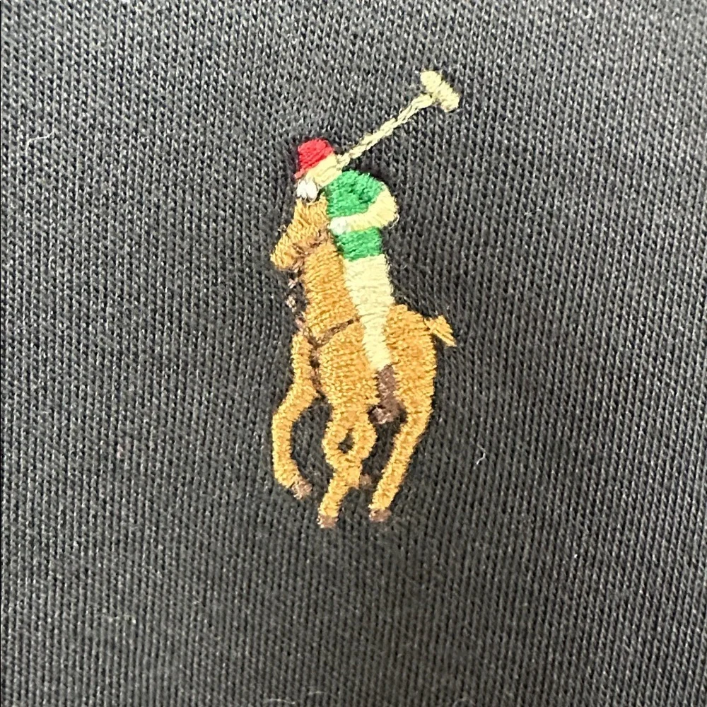 Polo Ralph Lauren Black Long Sleeve Embroidered Pony Polo Shirt Sz S